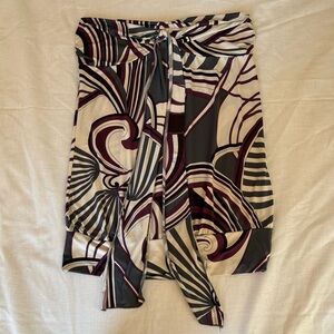 Janette Vintage Y2K Purple, White, Grey Funky Print Tube Top/Halter Top Blouse